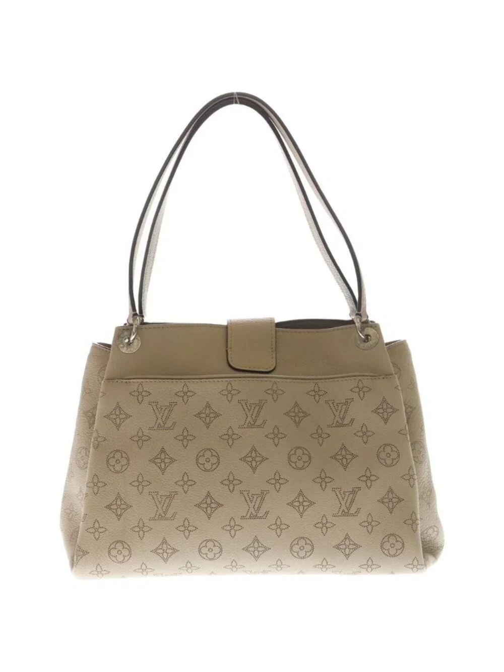 Louis Vuitton Sevre Mahina Handbag Beige Leather Silver